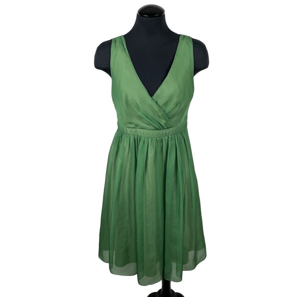 Hitherto‎ Green Chiffon & Lace A-Line Tea Dress - Women’s 6
